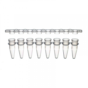 0,2 мл, Пробірки в стрипах по 8 штук з окремою плоскою кришкою для стрипів AHN myTube (120 шт/пак), пак