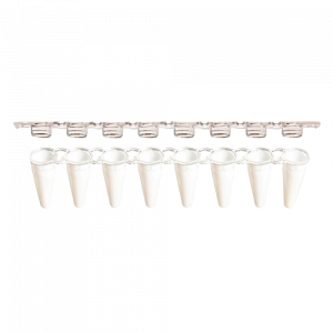 0,2 мл,Пробірки в стрипах білі AHN myTube по 8 штук з окремою прозорою плоскою кришкою (120 шт/п), шт